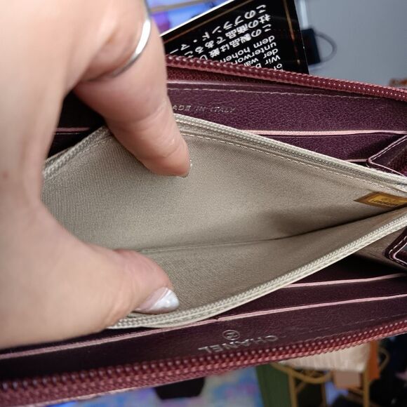 Chanel Deep Purple Iridescent Large Zip Around Wallet - Picture 15 of 16